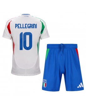 Italia Lorenzo Pellegrini #10 Maglia Gara Trasferta Repliche Europei 2024 Bambino